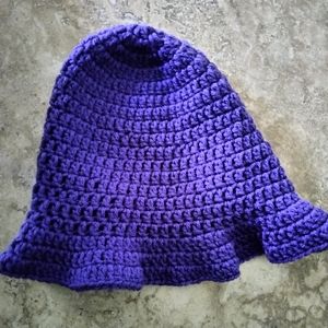 Purple handmade crochet beanie